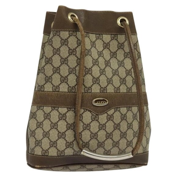 GUCCI GG Supreme Shoulder Bag PVC Beige Auth - Picture 1 of 16